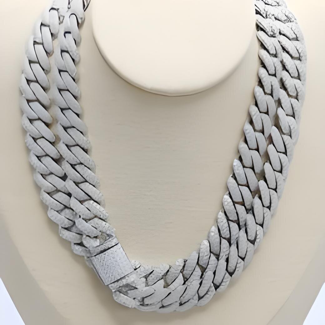 Paston Wholesale Mossante Hip Hop Jewelry Sier 14mm Width Iced Out Moissanite Cuban Bracelet Necklace Hot Sale Style Free shipping