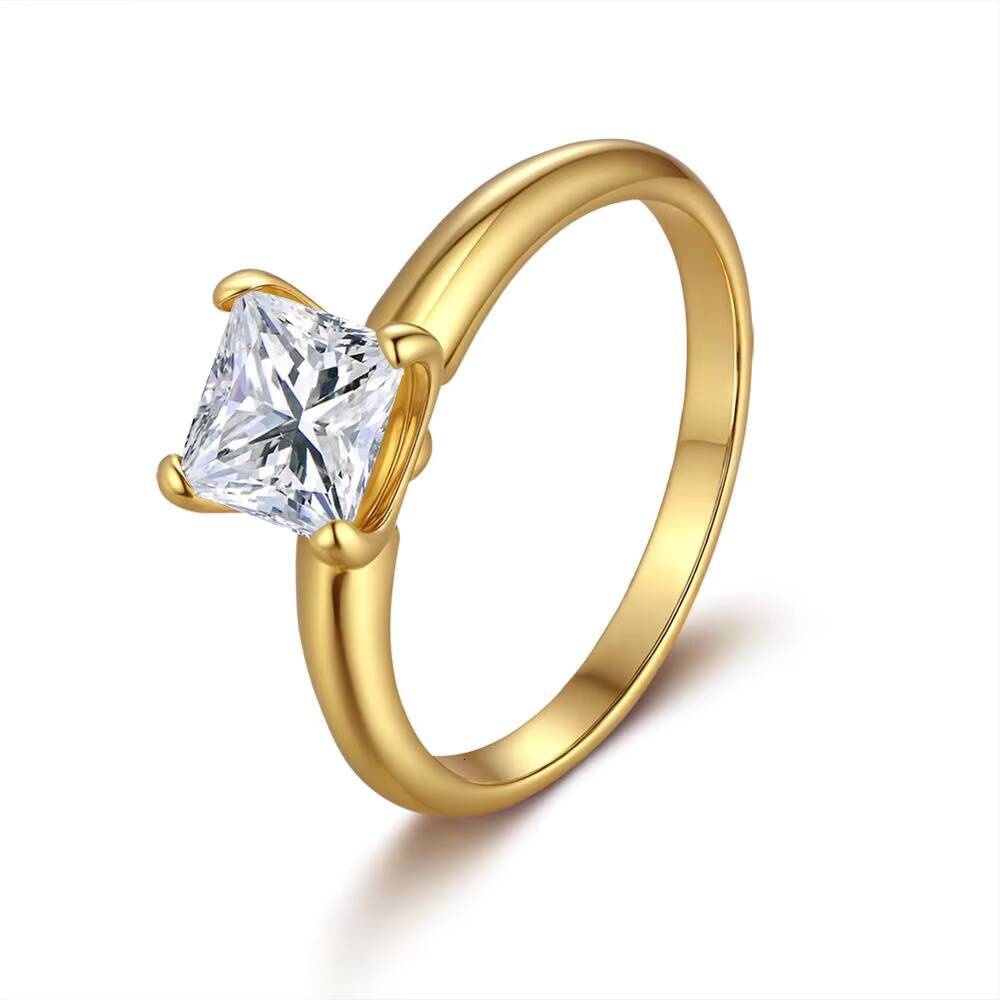 Gra Certified Emerald Cut Moissanite Ring 1Ct Vvs D Color 14K 18K Real Gold Plated S925 Silver for Women Wedding Jewelry