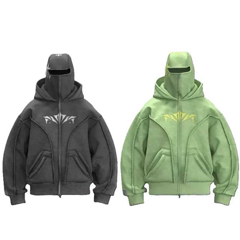 2K Harajuku Zip Up Hoodie Vintage Pattern High Quality Oversized Sweatshirt Gothic Casual Men Women Hip Hop Fashion Streetwear X250718