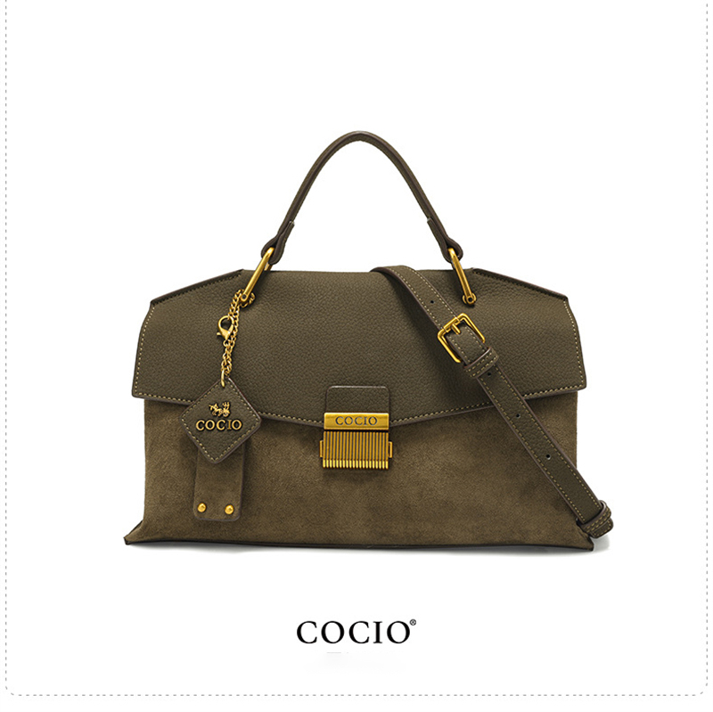 COCIO new designer matte leather high-quality lock buckle fashionable versatile hot shoulder crossbody bag free shipping