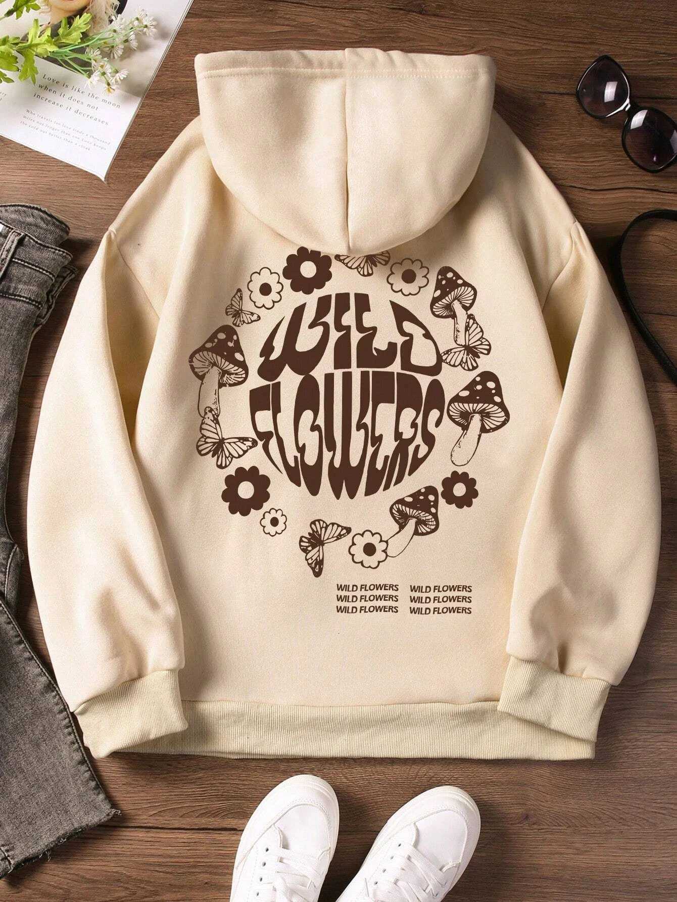 Cartoons shroom Printing Womens Hoodies Fashion All-Match Hoodie Warm Face S-XXL Hoodie Autumn Comfortable Clothing Tops XJ250717