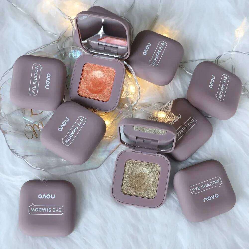 Novo Strong Stickiness Eye Ehadow High Gloss Polarized Glitter Hottest Single Eyeshadow Palette Carry Easily Cosmetics Makeup X250718