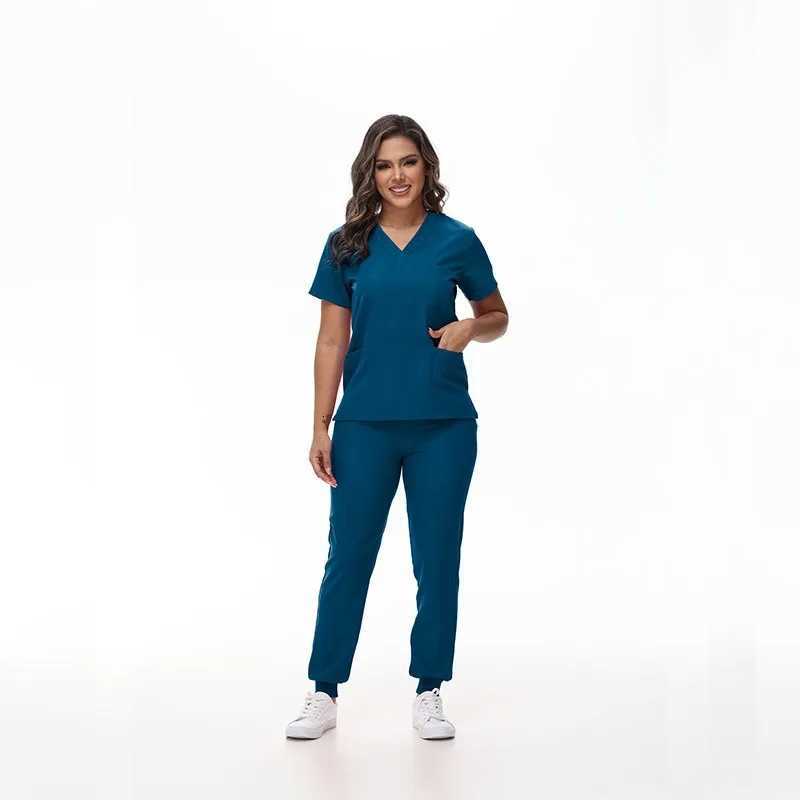 Hot Sale Medical Scrubs Uniform New Doctor and Nurse Uniform Durable Dental Pediatric Quick-Dry Healthcare services Set 42109 Z250718