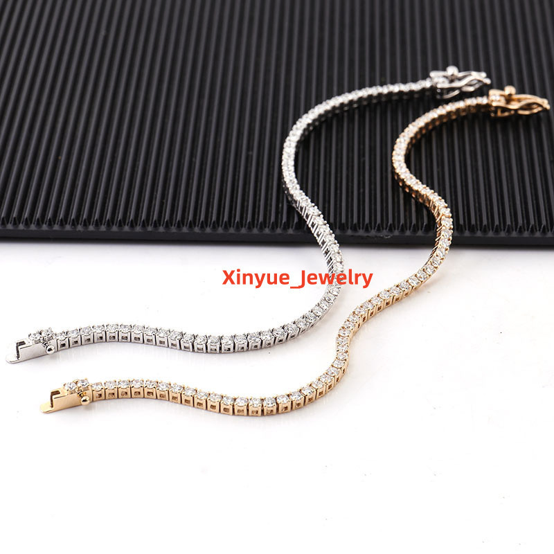 Tennis Chain Bracelet S925 Silver Inlaid Moissanite Diamond Tennis Chain Manufacturers Supply Wholesale