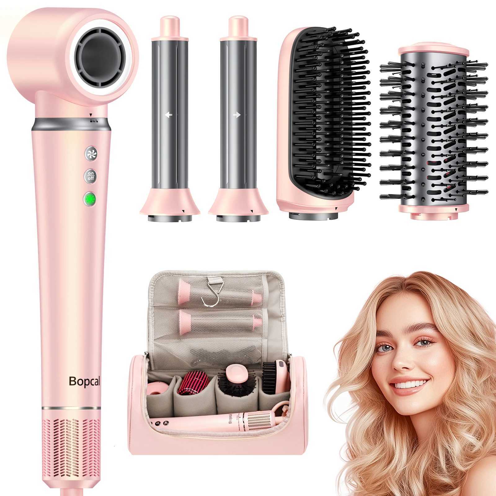 5-in-1 High Speed Hair Dryer Hot Air Comb Set Hair Brush Curling Iron Hair Straightener Styling Tool for Blow Dryer Gift Box W250718