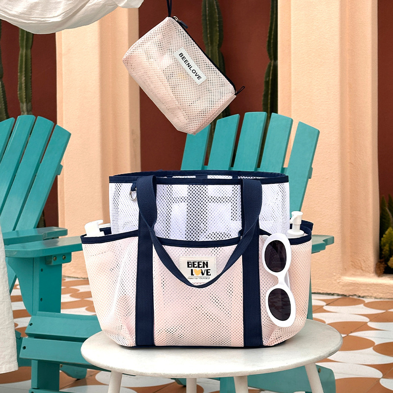 2025 Designer's New Hawaii Beach Handbag, Large Capacity Gym Swimsuit Storage Bag, Portable Handheld Mesh Bag