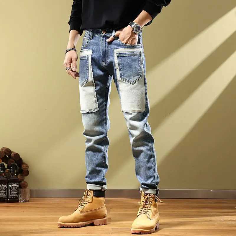 70s Jeans for Men Tapered Harem Mens Cowboy Pants Stylish Trousers Slim Fit Boot Cut Luxury Casual Loose Stretch Harajuku Elastic Xs X250718