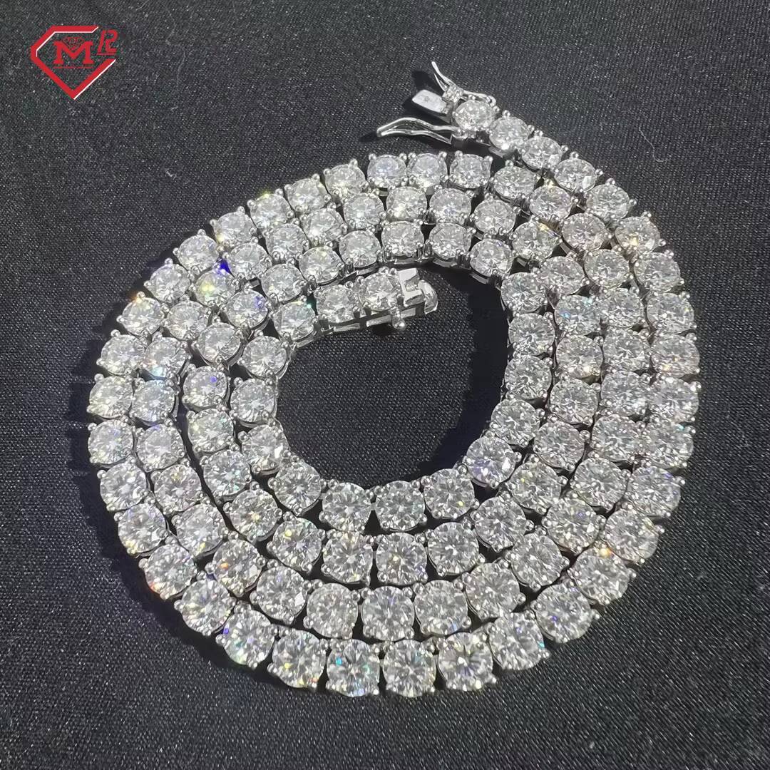 Hip Hop Jewelry Tennis Chain 6.5mm Necklace 925 Silver VVS Iced Out Moissanite Tennis Chain