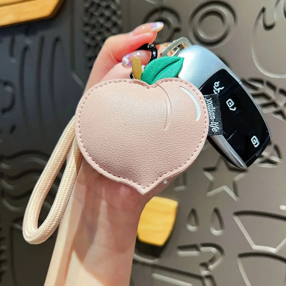 ute Fruit Cherry Keychain Cartoon Lemon PU Leather Bag Pendant Birthday Gifts Peach Car Keyring for Girls/Boys 250717