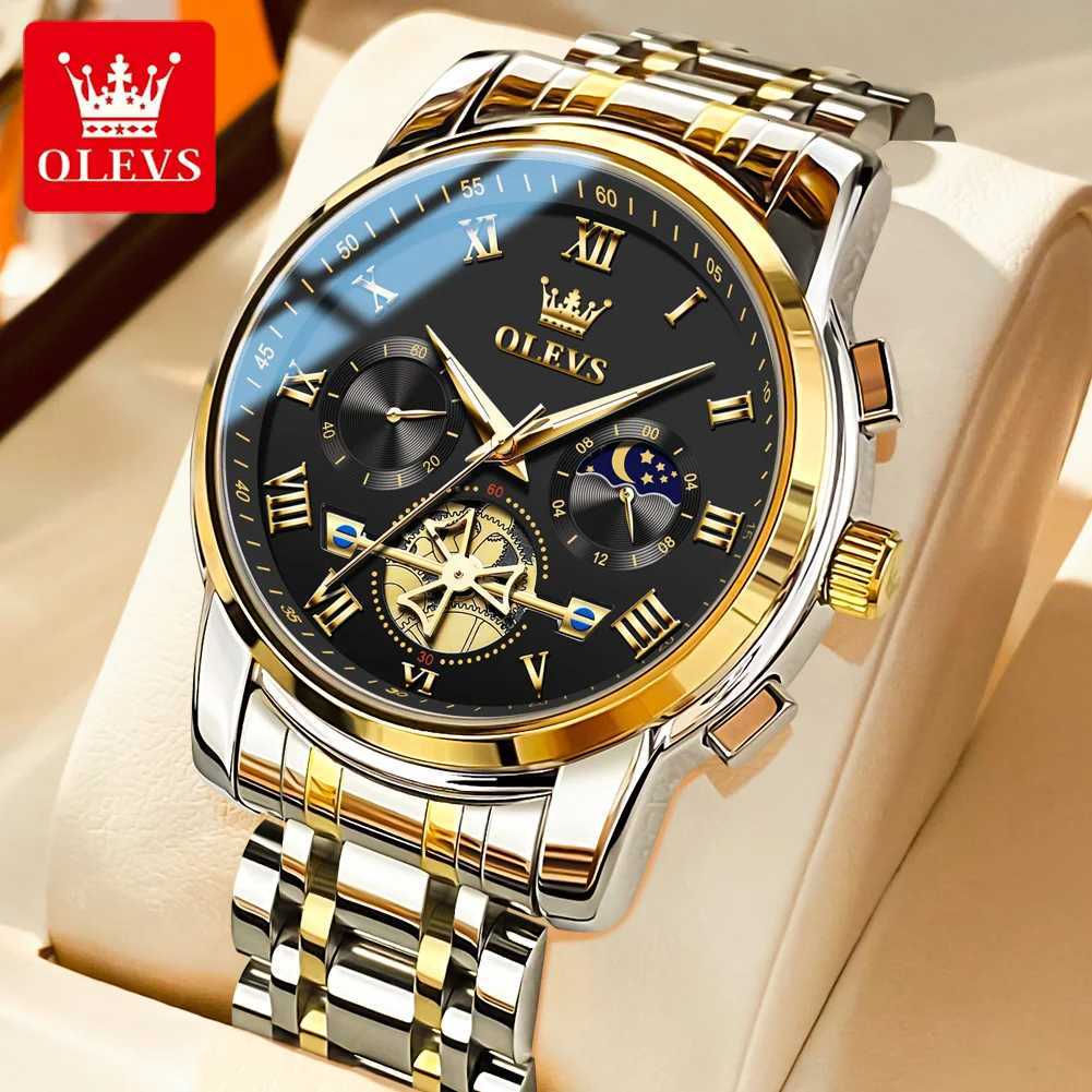 OLEVS Top Brand Mens Watches Classic Roman Scale Dial Luxury Wrist Watch for Men Original Quartz Waterproof Luminous Male Watch W250718