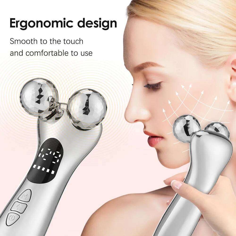 Face Lift Roller Massager LED Display Electric Facial Micro-current Instrument Skin Tighten Massage Beauty Devices