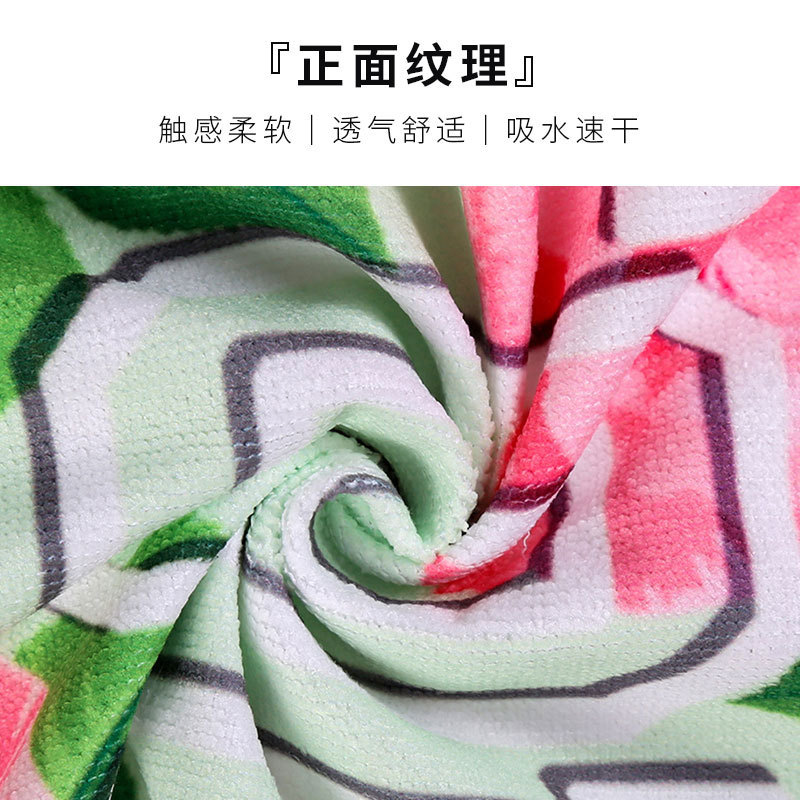 3 pieces Summer new microfiber double terry cloth beach towel, printed beach towel swimming sunscreen shawl wholesale