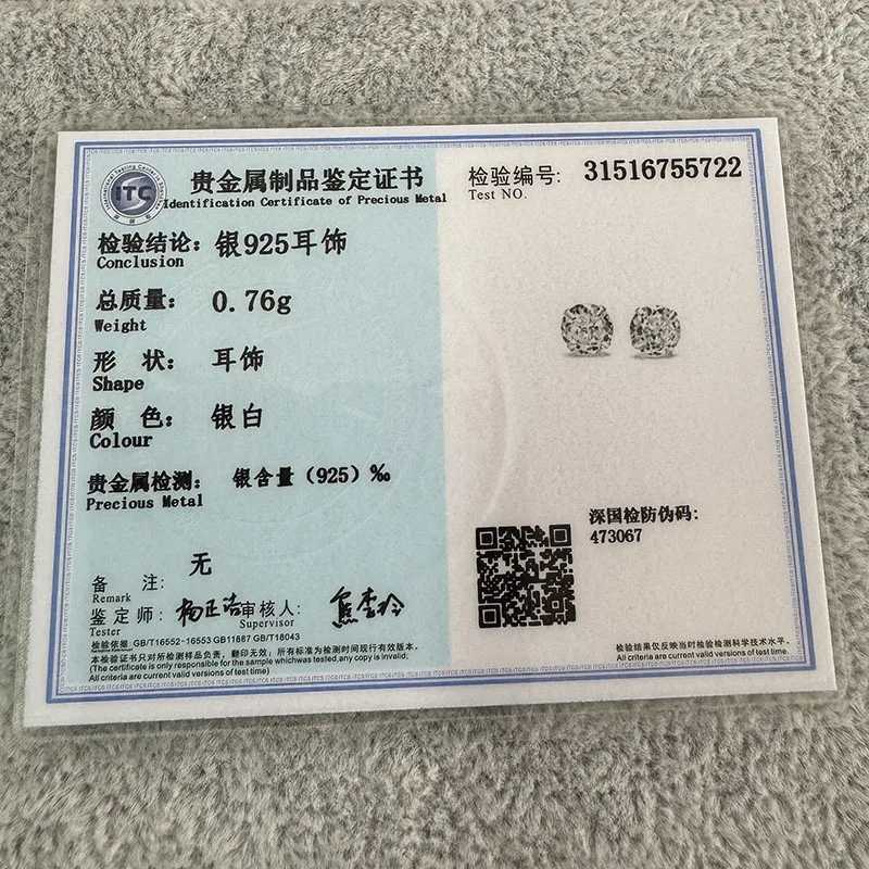 100% Real 925 Sterling Silver Jewelry Women Fashion Cute Tiny Clear Crystal CZ Stud Earrings Gift for Girls Teens Lady XJ250718