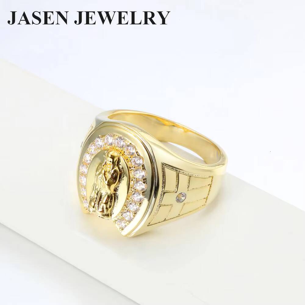 Jasen 925 Sterling Silver Hip Hop Moissanite Diamond Ring