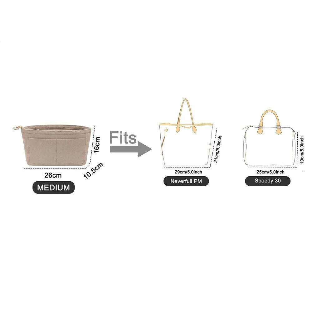 Portable Travel Organizer Felt Bag Tote Cosmetic Insert Liner se Pouch Women Storage Bags For Handbag X250718 X250718