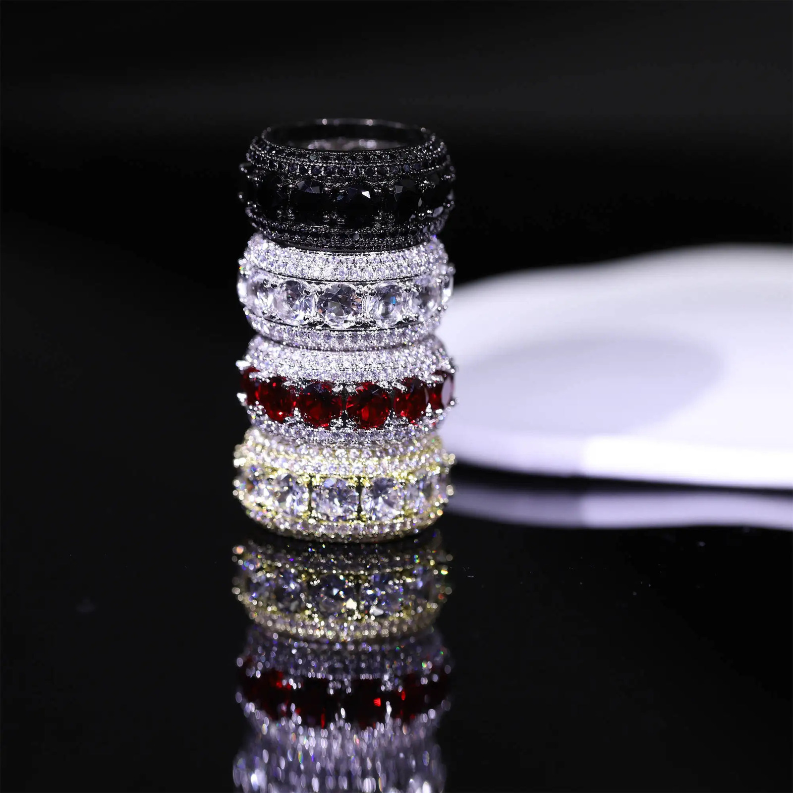 Fashion Hip Hop Sparkling and Zircon Ring Singer Rock Party Dating Mens Exquisite High Quality Jewelry 250717