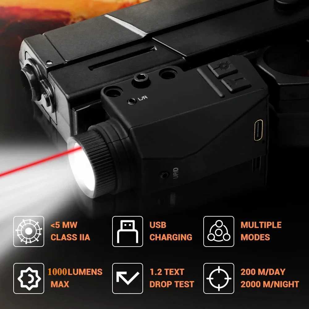 1000LM Powerful Tactical Weapon Gun Light Combo Red/Green/Blue/Purple 5mw Dot Sight D Flashlight For Outdoor Shooting XJ250718