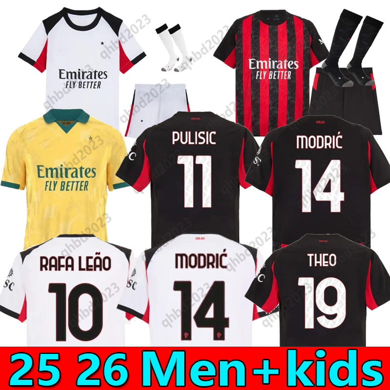 S-4XL PULISIC RAFA LEAO MODRIC 25 26 soccer jerseys MORATA GIROUD DE KETELAERE MILANS KOCHE THEO football shirt 2024 2025 IBRAHIMOVIC men kids kit uniforms tops