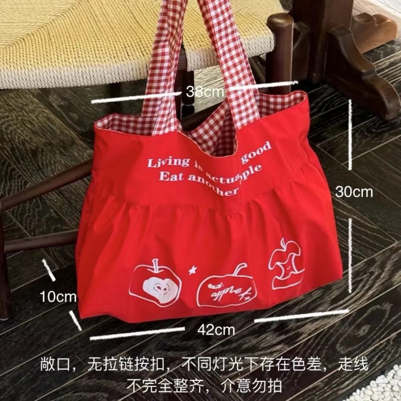2025 Designer Cute Korean Multi functional Red Apple Women's Bag New Lazy Style Handbag Large Capacity Shoulder Bag
