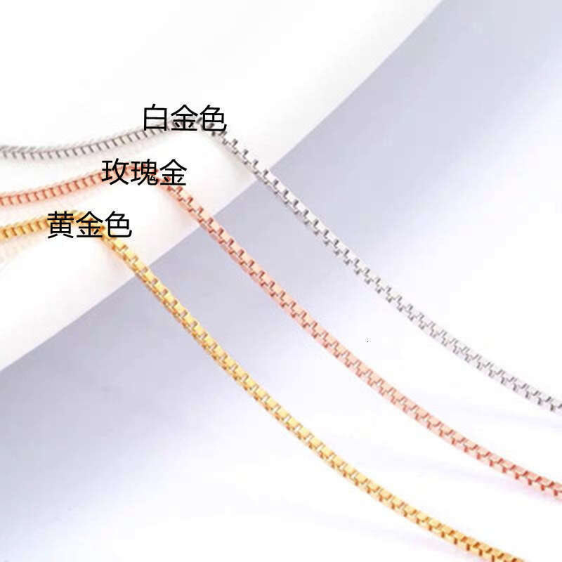 Korean Fashion Trendy Collarbone Necklace for Women, Pure Sier Versatile Box Chain 45cm Shenzhen