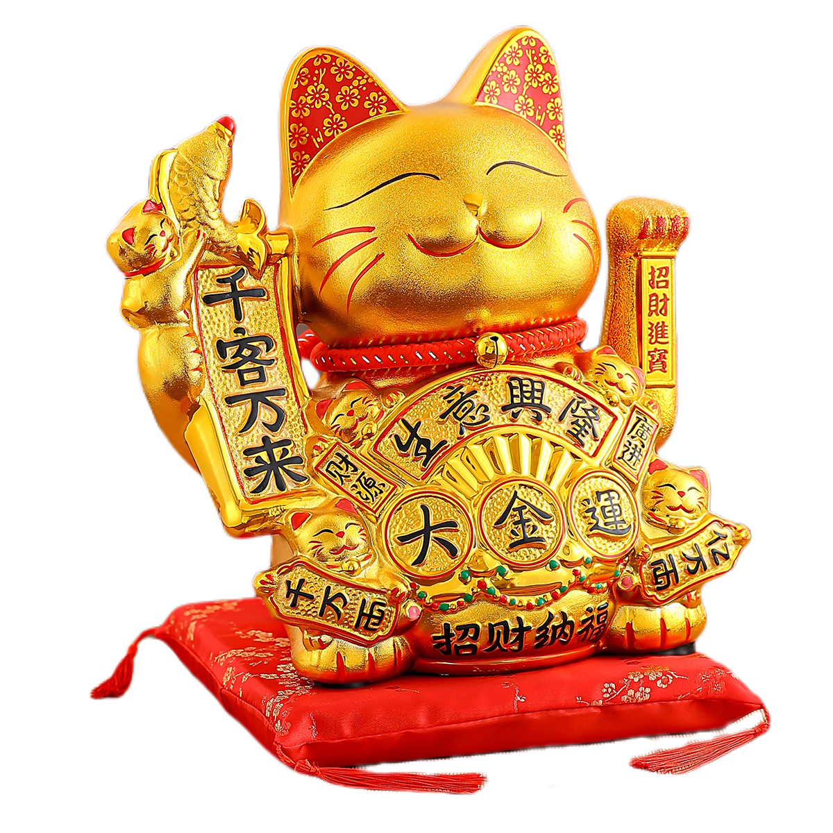 Artistically Crafted Ceramic Pet Sculpture Featuring -like Shaking Motion Elegant Golden Accents Inside Your Abode