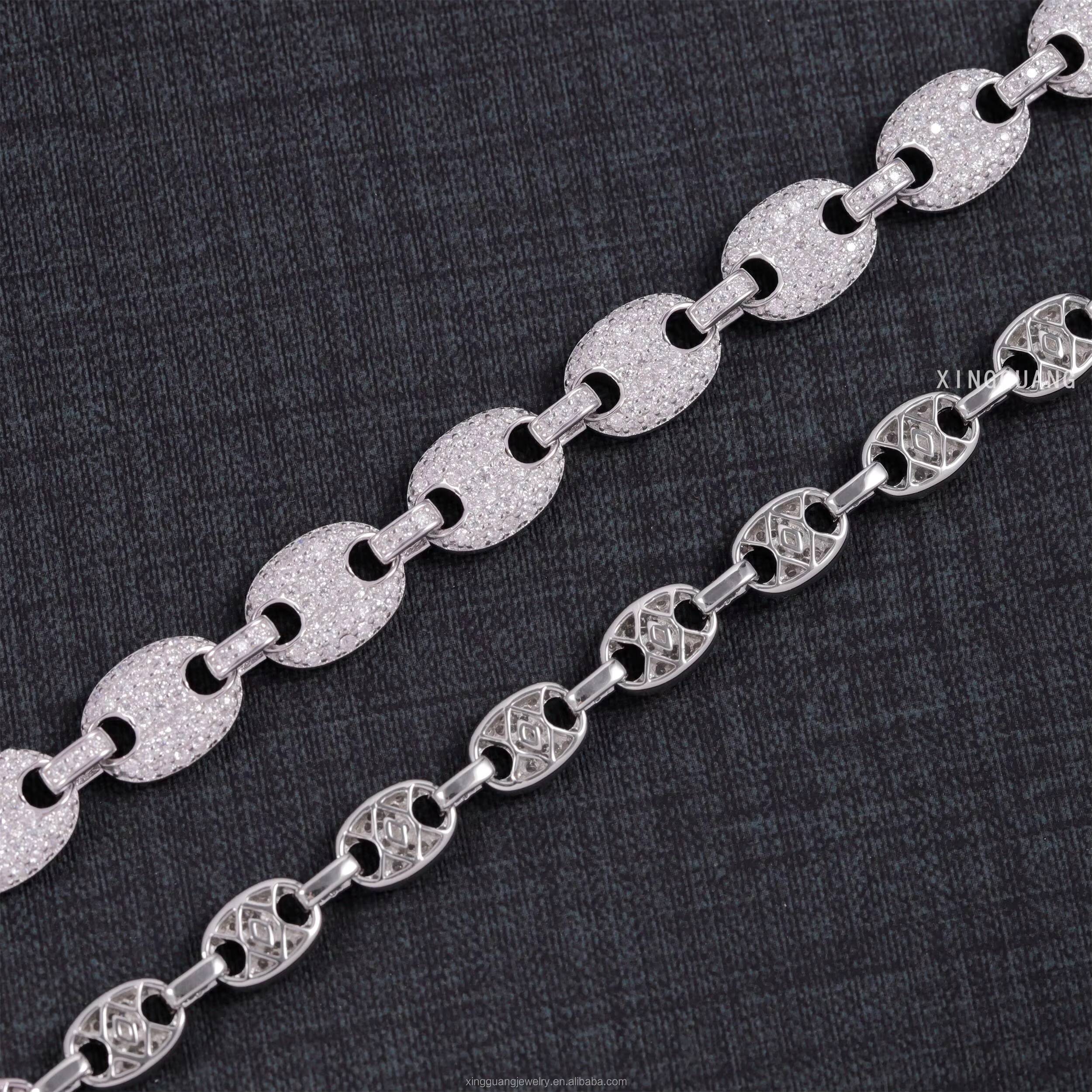 Ready to Ship Hip Hop Bracelets 6mm 8mm Width S925 Silver With Ice Out Moissanite GRA Certificate Fashion Jewelry Bracelets