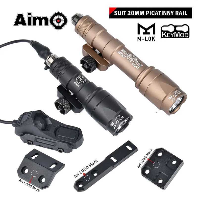 Tactical Surir SF M300 M600 Flashlight D Light AXON Switch Fits 20mm Picatinny MLOK KEYMOD Rail Hunting Airsoft Gun Lamp XJ250718