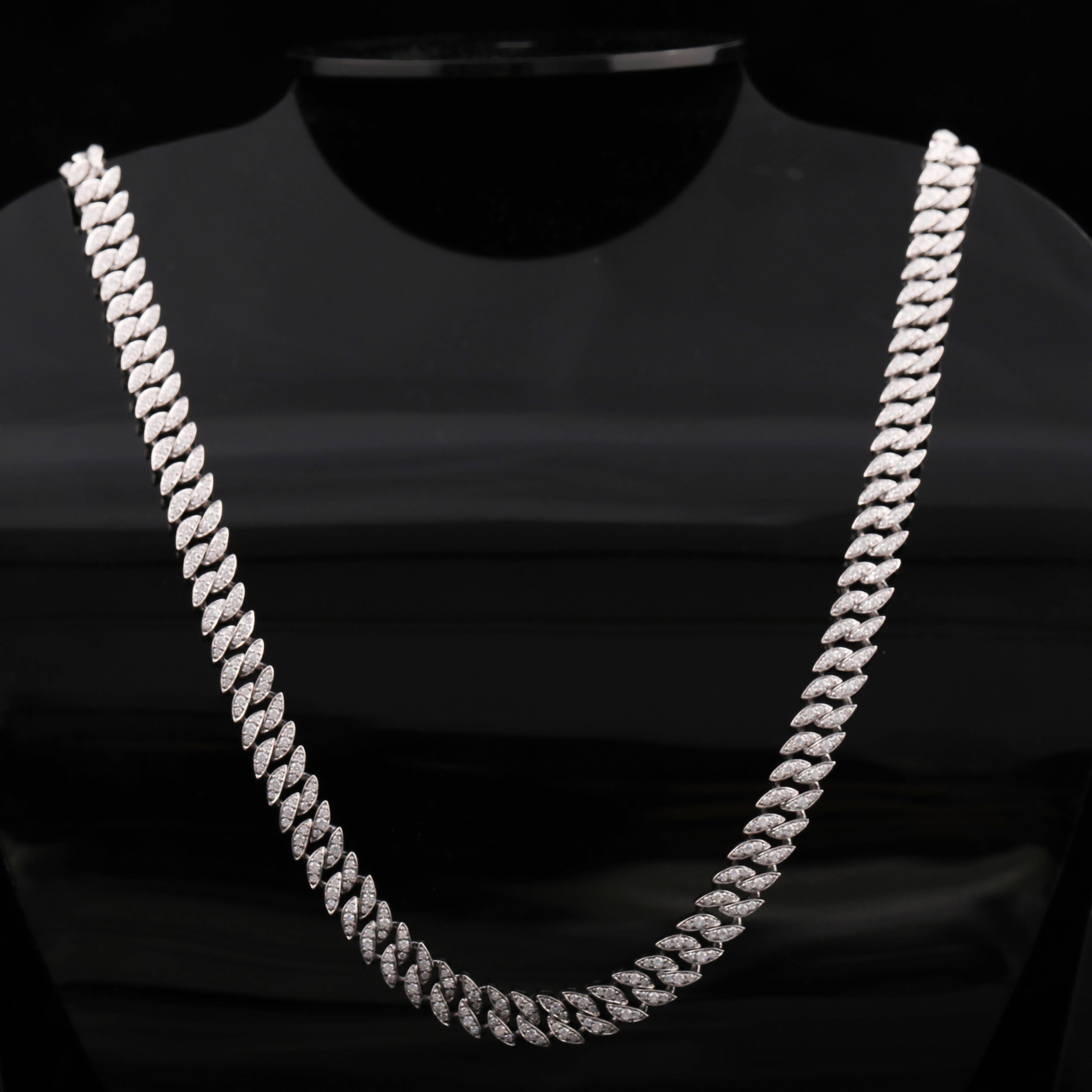 8mm Moissanite Iced Diamond Cuban Link Chain Solid 925 Sterling Silver Hip Hop Necklace Miami Style Body Jewelry Hip Hop Style