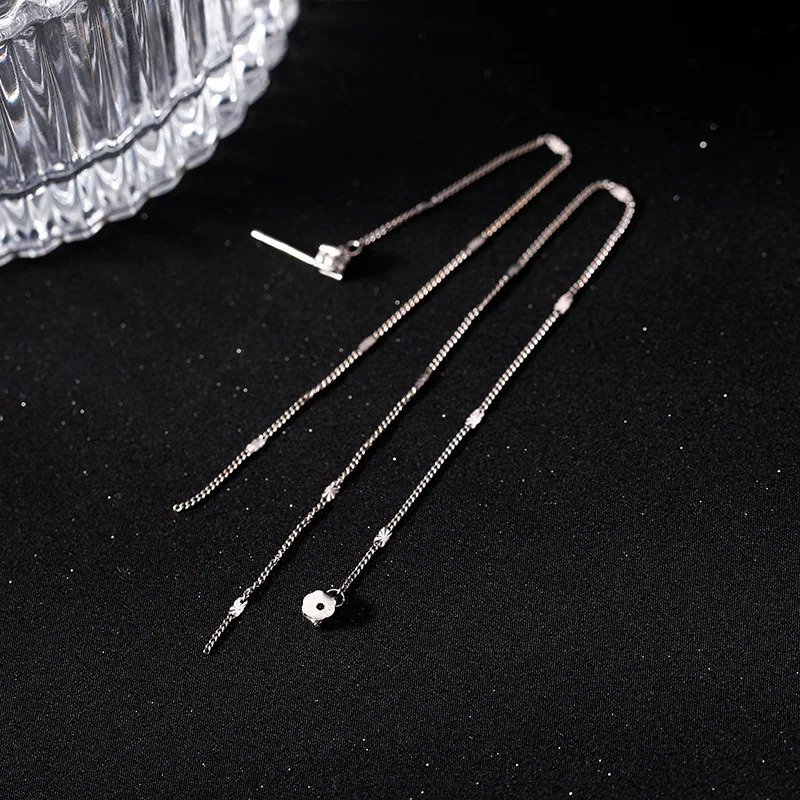 925 Sterling Silver Long Tassel Earrings for Women Temperament Ear Line Fine Jewelry Accessorie Party Gifts 250715