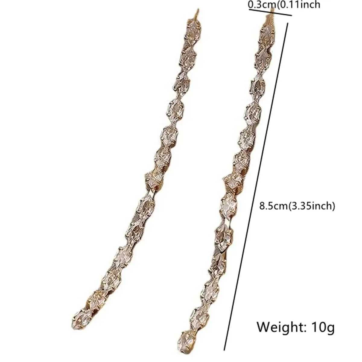 100 Simple Geometric Zircon Crystal Earrings for Women Gold Silver Color Long Tassel Dangle Earrings Party Weddings Jewelry XJ250718