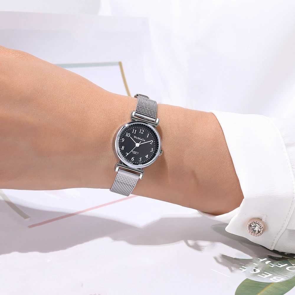 Trendy Small Dial Silver Mesh Steel Quartz Women Girl Watch W250718