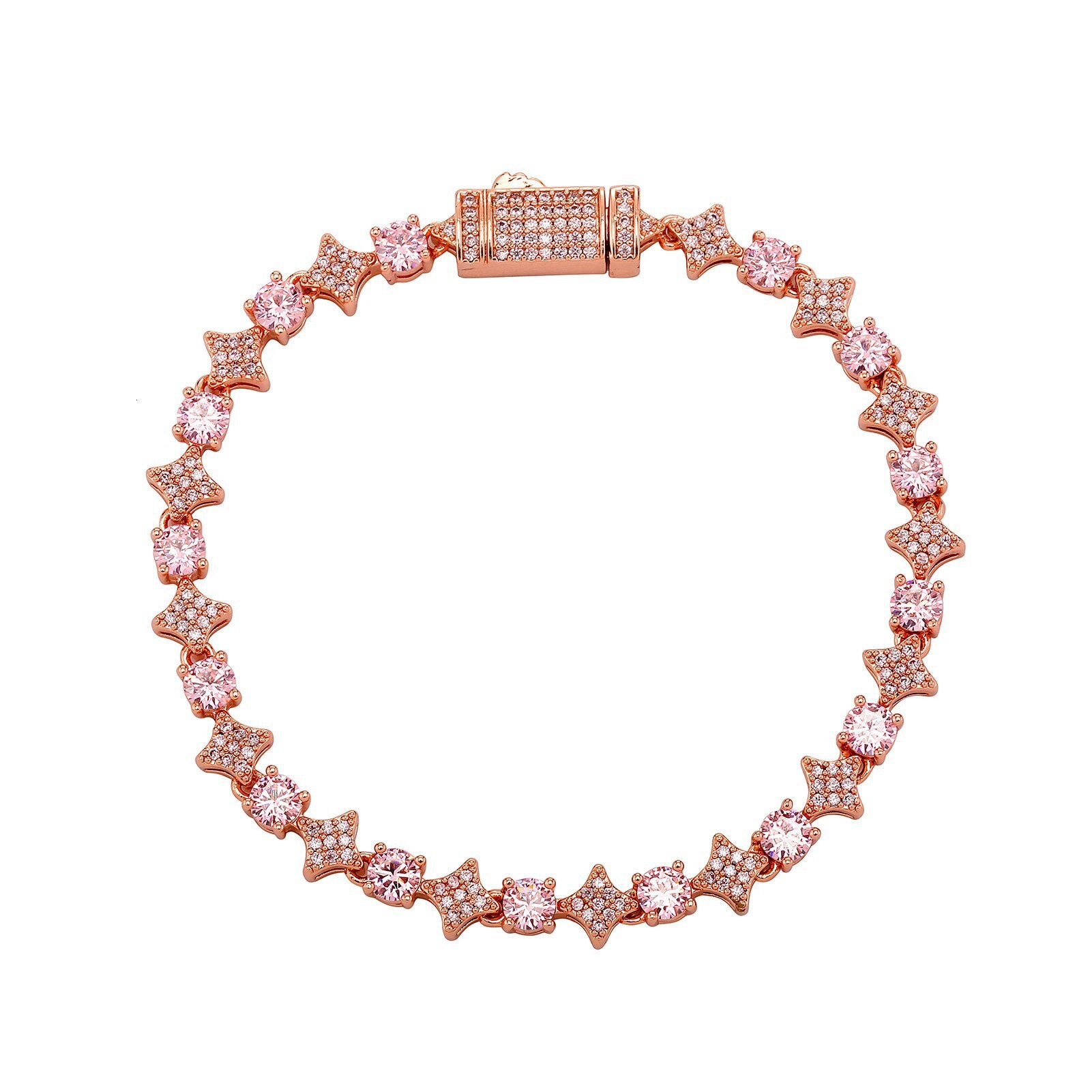 4mm 6mm Iced out Star Studded Hip Hop Tennis Chain Necklace 8mm Luxury Moissanite Starburst Bracelet Anklet Bling Bling Jewelry