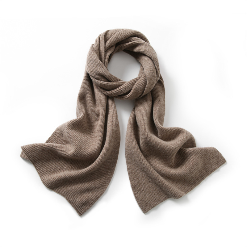 K1440 Fine wool knitted scarf for men and women in autumn and winter, warm and thickened wool neck scarf