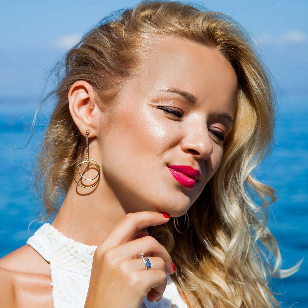 New Accessories Trendy Simple Circle Women Stainless Steel Earrings Ear Jewelry