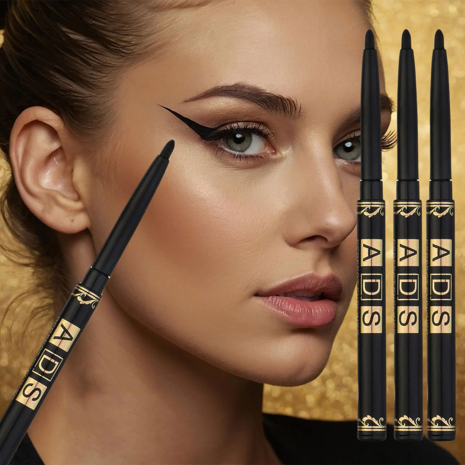 3pcs Long-Lasting Waterproof Black Eyeliner Pencils - Smudge Sweat Proof for Bold Eye Makeup Perfect Gift 250717