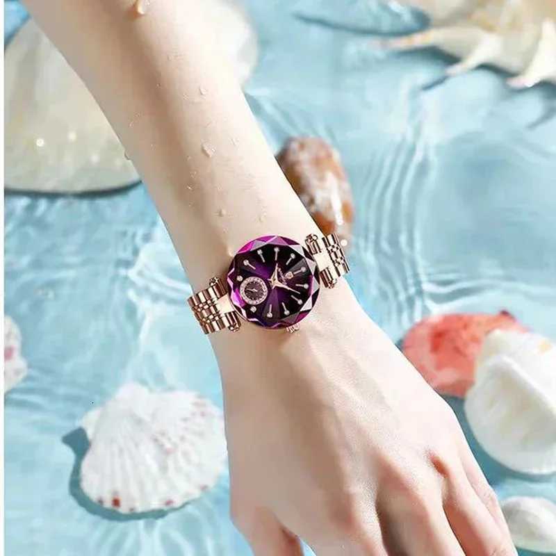 New Luxury Woman Wristwatch Elegant Waterproof Stainless Steel Watch for Ladies Dress Rhinestone Quartz Womens Watches Reloj W250718