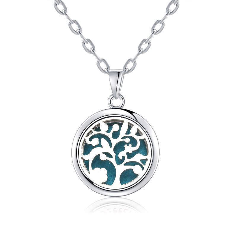 Tree of Life Aromatherapy Pendant Couple Openable Round Hollow Perfume Box