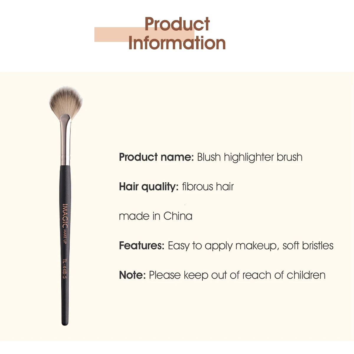 IMAGIC 1Pc Highlighting Blush Brush Black Single Makeup Soft Professional High Quality Multifunction Cosmetic Beauty Tool 250714