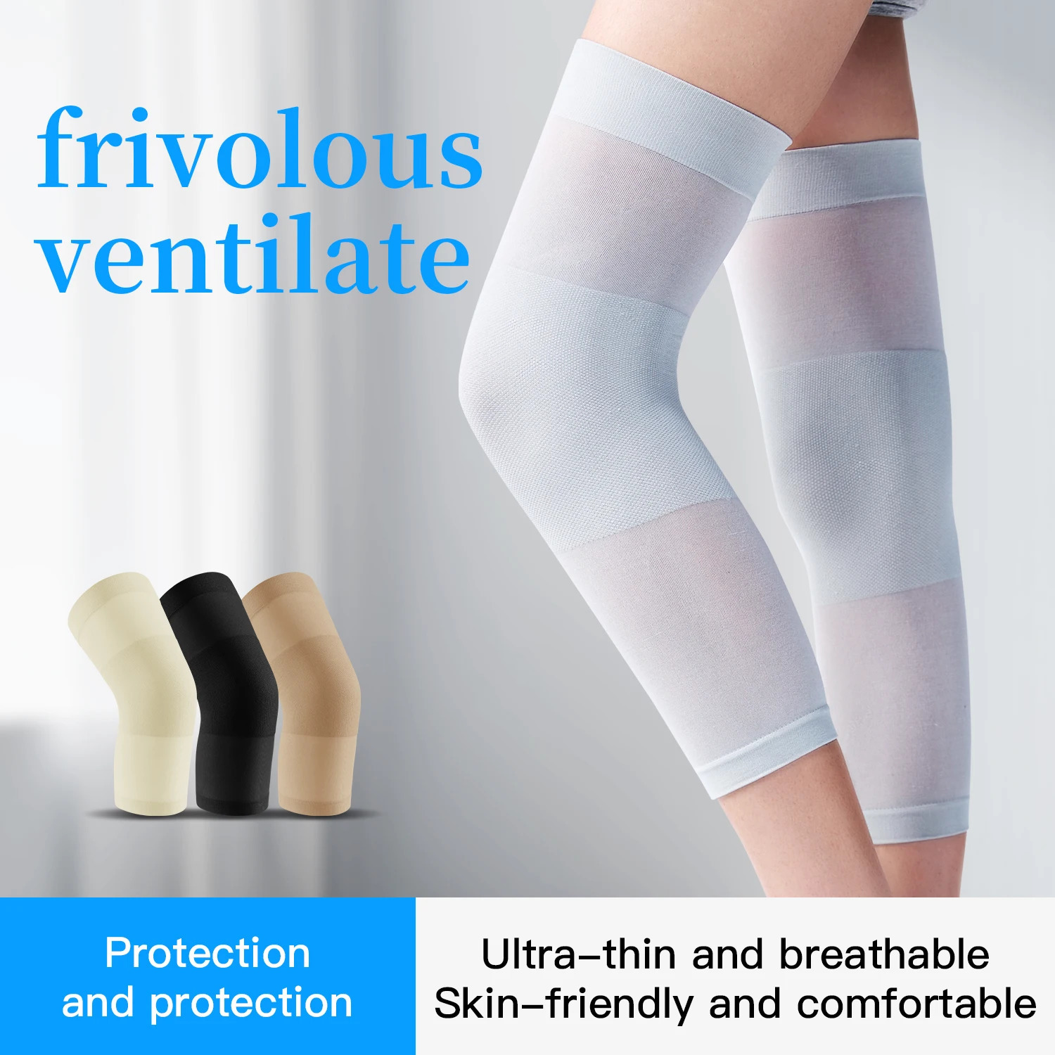 1 Pair Summer Thin Knit Knee Pads Ultrathin Breathable Comfortable Wearresistant Supportive and Protective 250708