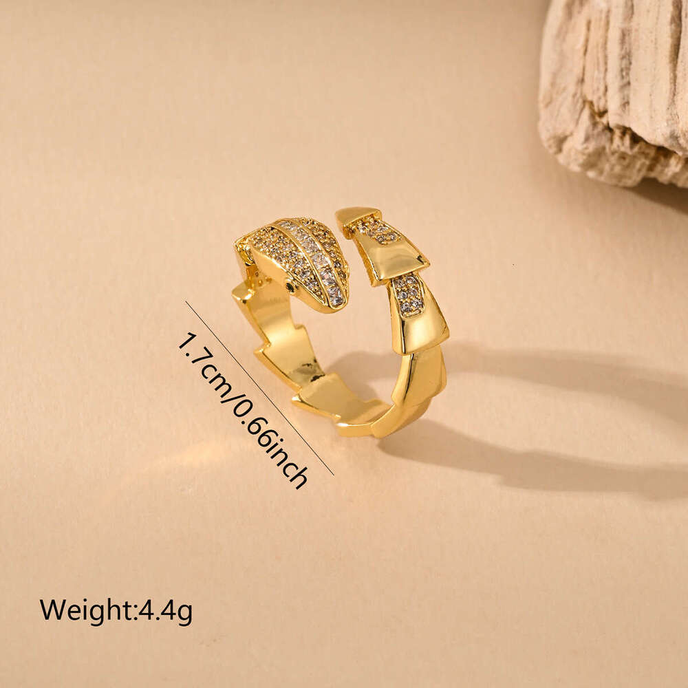 Fashion Versatile Ins Style Light Luxury Snake Ring for Women Unique Niche High-end Sense Jewelry