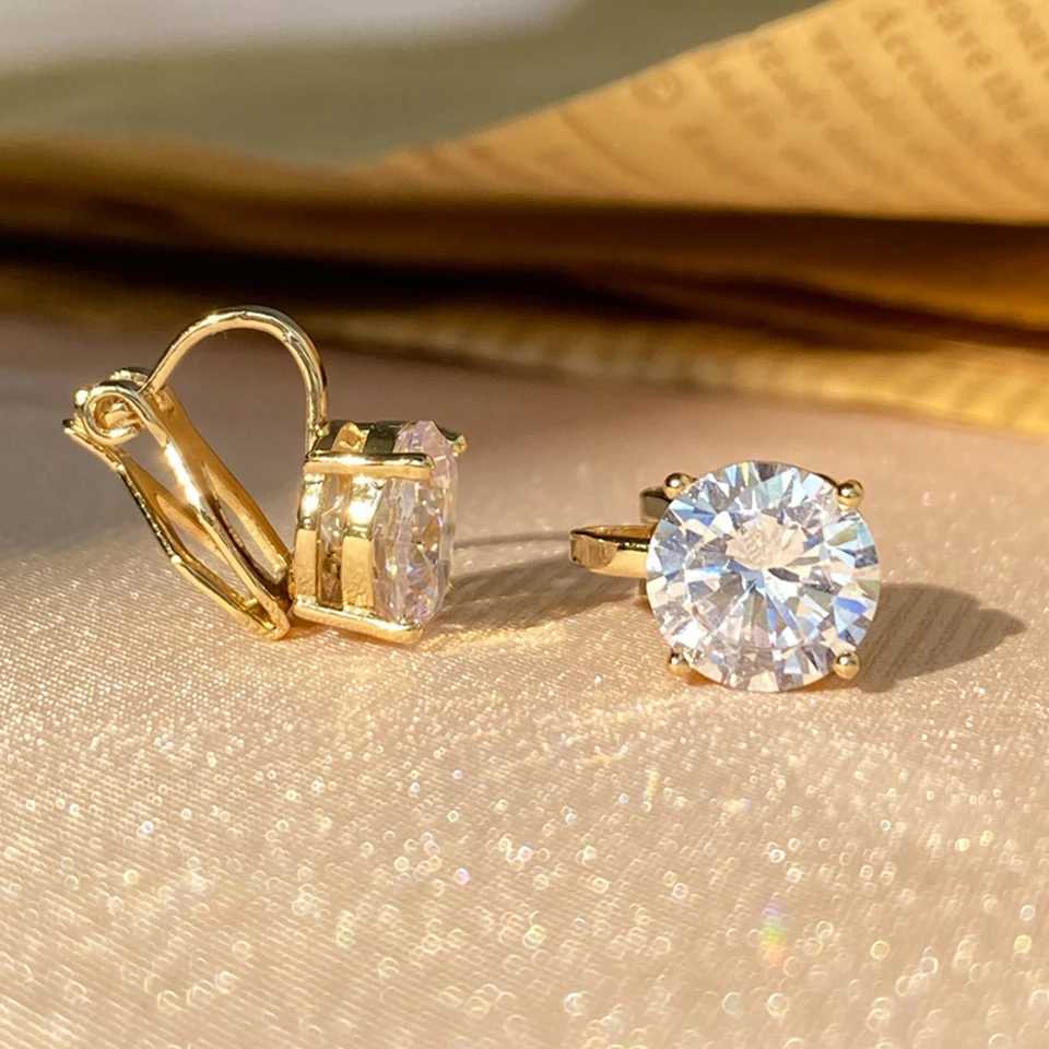 7mm Shiny Cubic Zircon Ear Cuffs Earring Round Crystal Fake Piercing Clip Earrings for Women Wedding Party Jewelry XJ250718