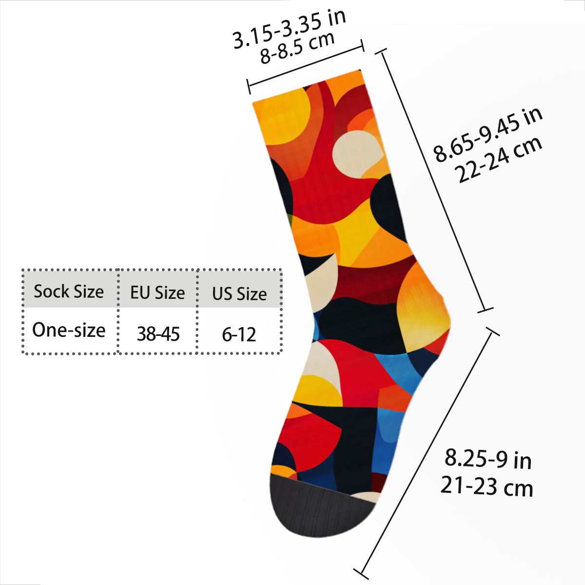 Colorful Retro - Geo Unisex Tube Sock C066