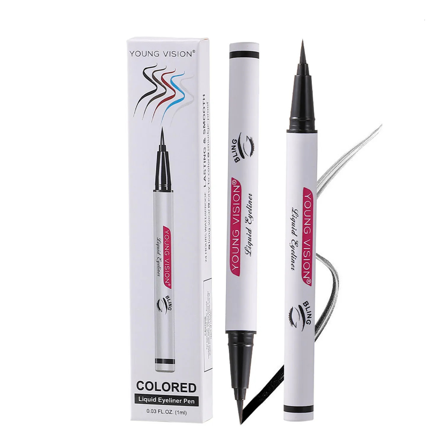 YOUNG VISION 5-color suit waterproof and stain free sponge head eyeliner pen rapid forming eyeliner liquid 250716
