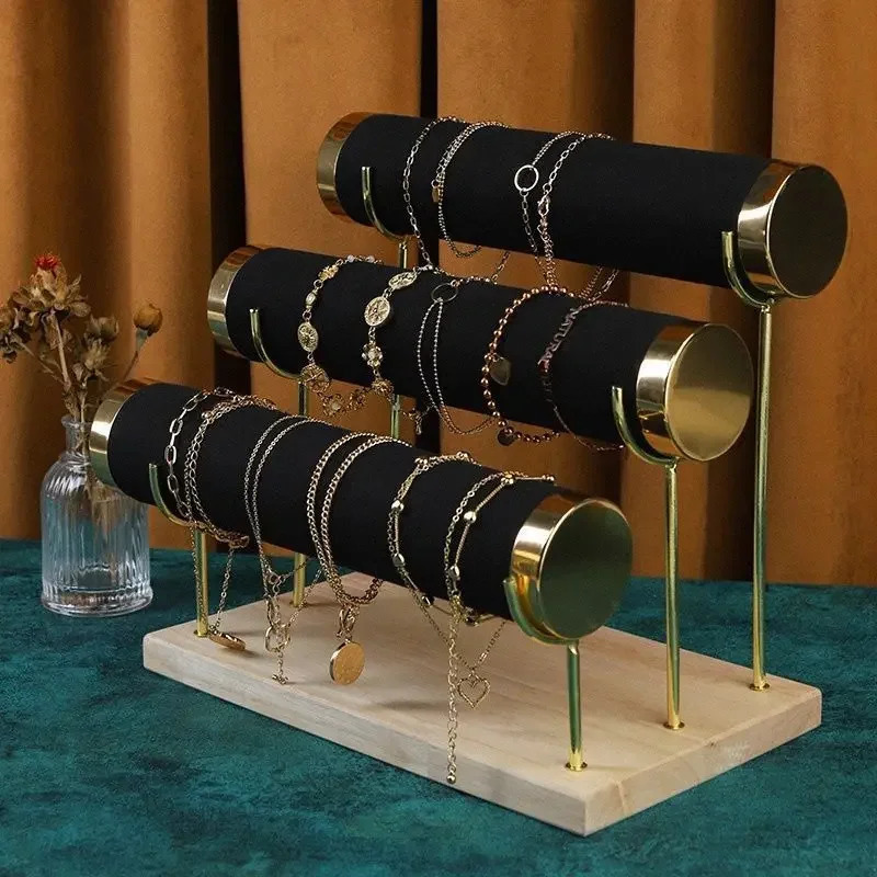 Detachable Bracelet Holder Jewelry Storage Stand with Wooden Tray Jewelry Holder for Jewelry Display 250717
