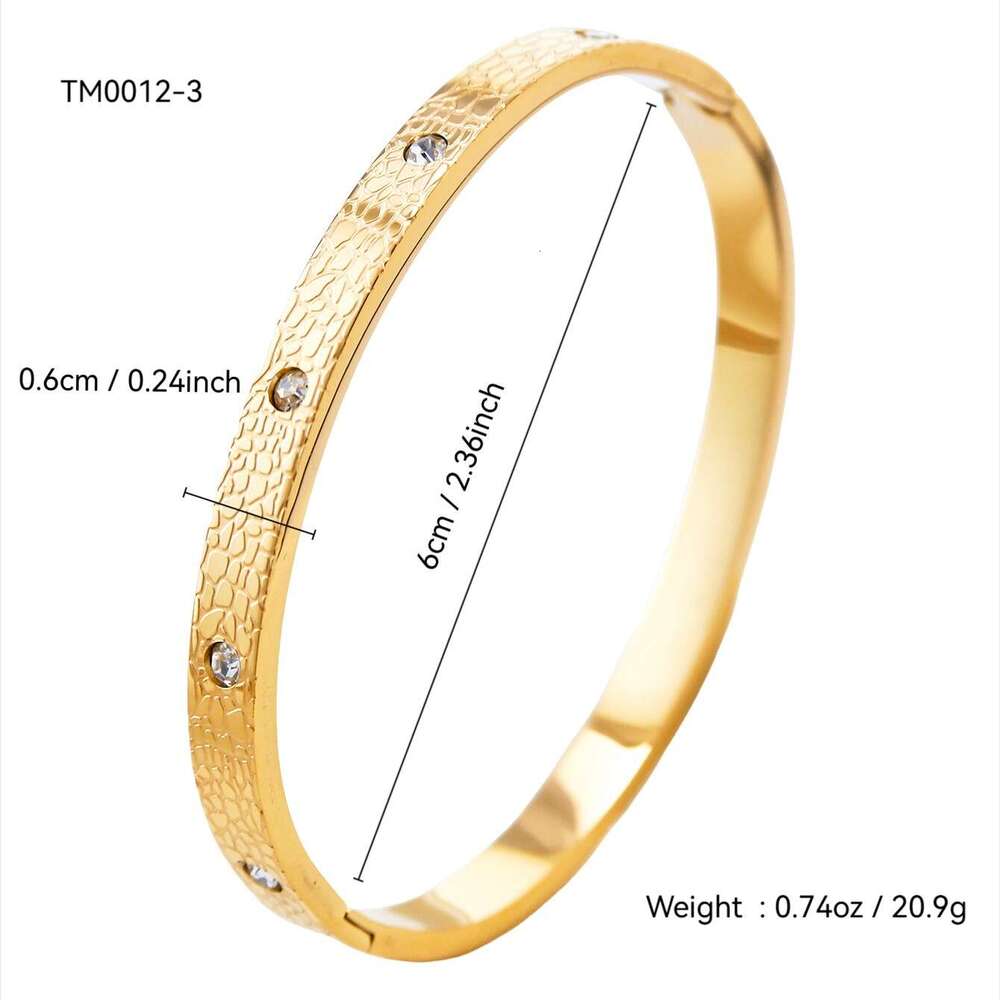 Korean Style Simple Fashion Minimalist Gold-Plated Geometric Zircon Bracelet for Women Stainless Steel Non-Fading High-End Feel