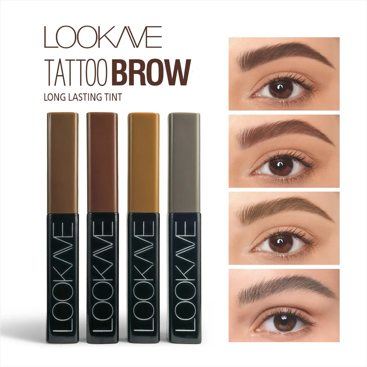 Unique 4-Tip Tattoo Eyebrow Brush Tint Waterproof Filling Liquid Eyebrow Pencil Transfer-Proof Semi-Permanent Brows Makeup 250712