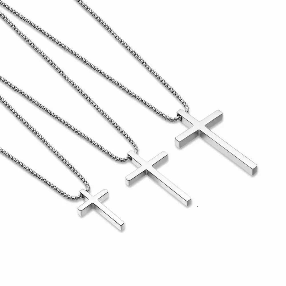 Stainless Steel Cross Crucifix Necklace For Men With Pendant Chain Prayer Religious Metal Jewelry W250718