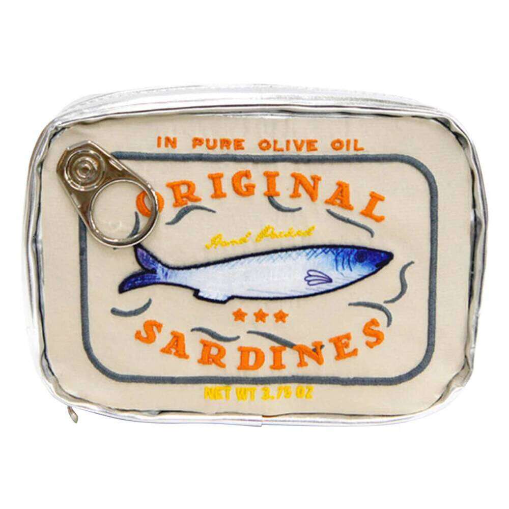 Canned Sardines Style Bath Travel Cute Toiletry Bag Creative Portable Fashion Zipper lti-function for Weekend Vacation X250718 X25071