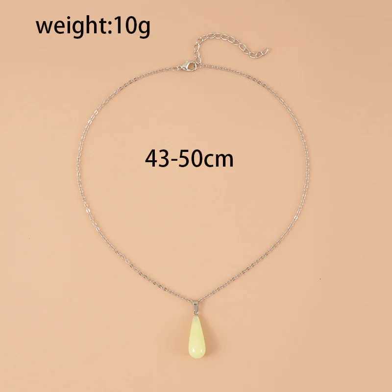 New Punk Luminous Cross Necklace Round Star Water Drop Geometric Natural Stone Pendant for Men Glow In The Dark Gothic Jewelry W250718