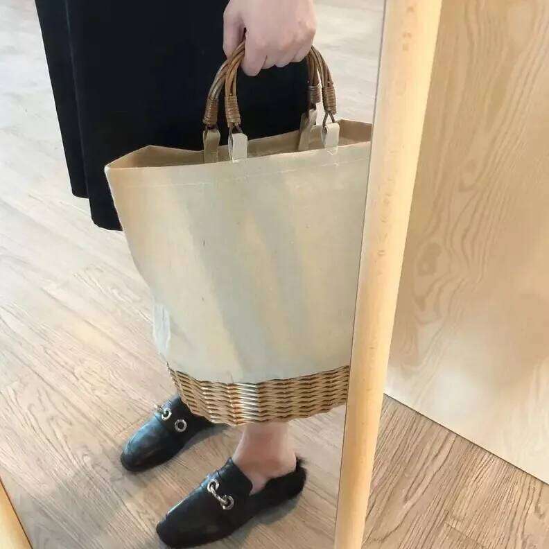 Handmade Wicker Rattan Top Handle Straw Beach Shoulder Holiday Bag Bridesmaid Tote Wedding Party Gift